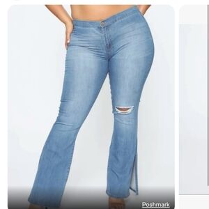 Fashion Nova Junk In The Trunk Flare Leg Jeans Size 20